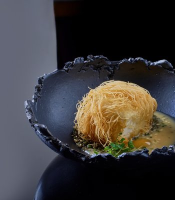 Tofu Tofu / Caramel Miso / Tonburi / Lemon - Gourmet restaurant in Prague